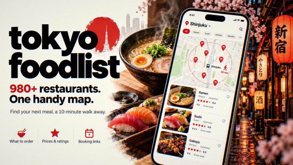 Cover of The Tokyo Food List, a restaurant guide to Tokyo
